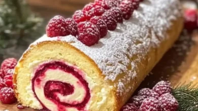 Bûche au Mascarpone et à la Framboise